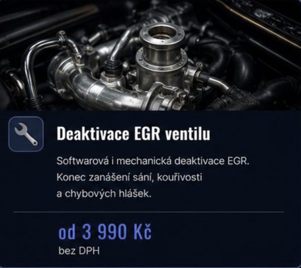 Deaktivace EGR ventilu — od 3 990 Kč bez DPH
